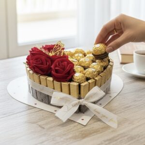 Kalp Şeklinde Özel Çikolata Aranjmanı