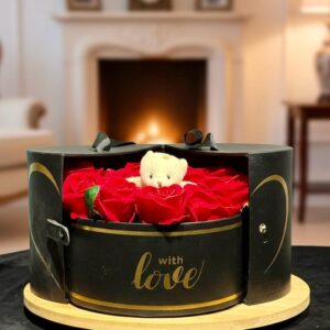 With Love Ayıcıklı Kırmızı Gül Aranjmanı